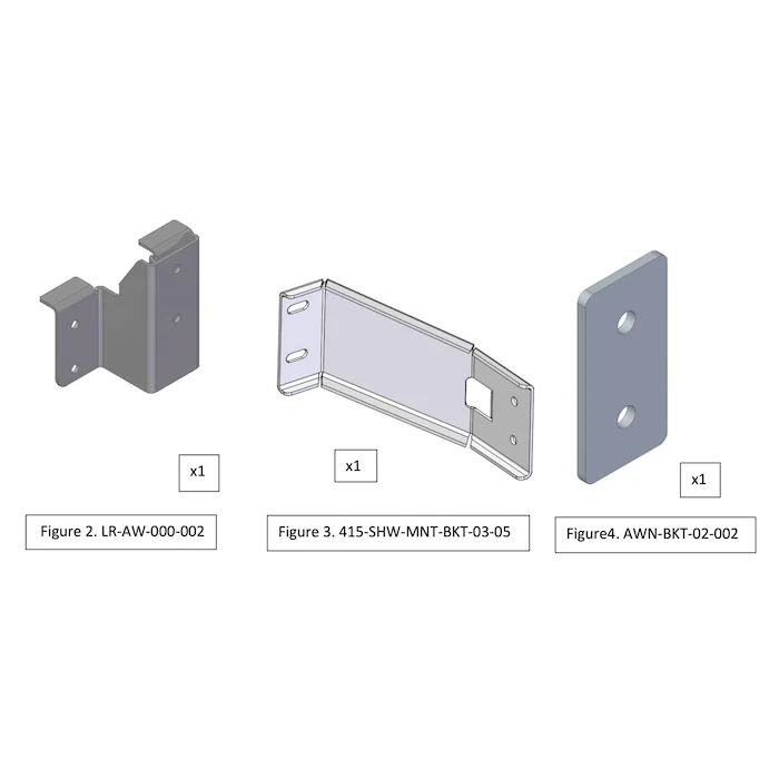 Alu-Cab Brackets Shower Cube to Khaya & 6' Canopy Camper