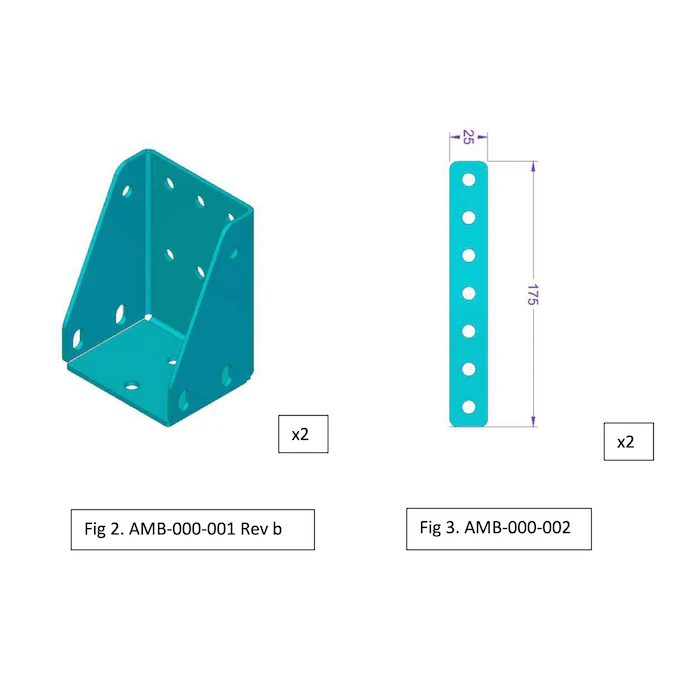 Alu-Cab Brackets for Shower Cube to Load Bars