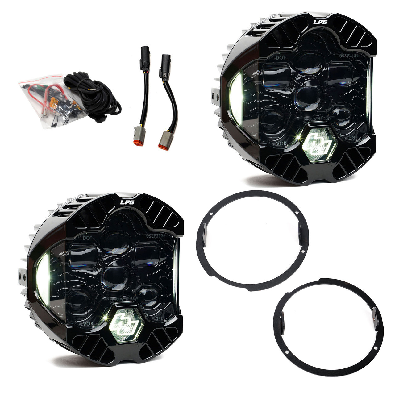 Baja Designs DOT LP6 LED Headlight Kit For Jeep Wrangler JK