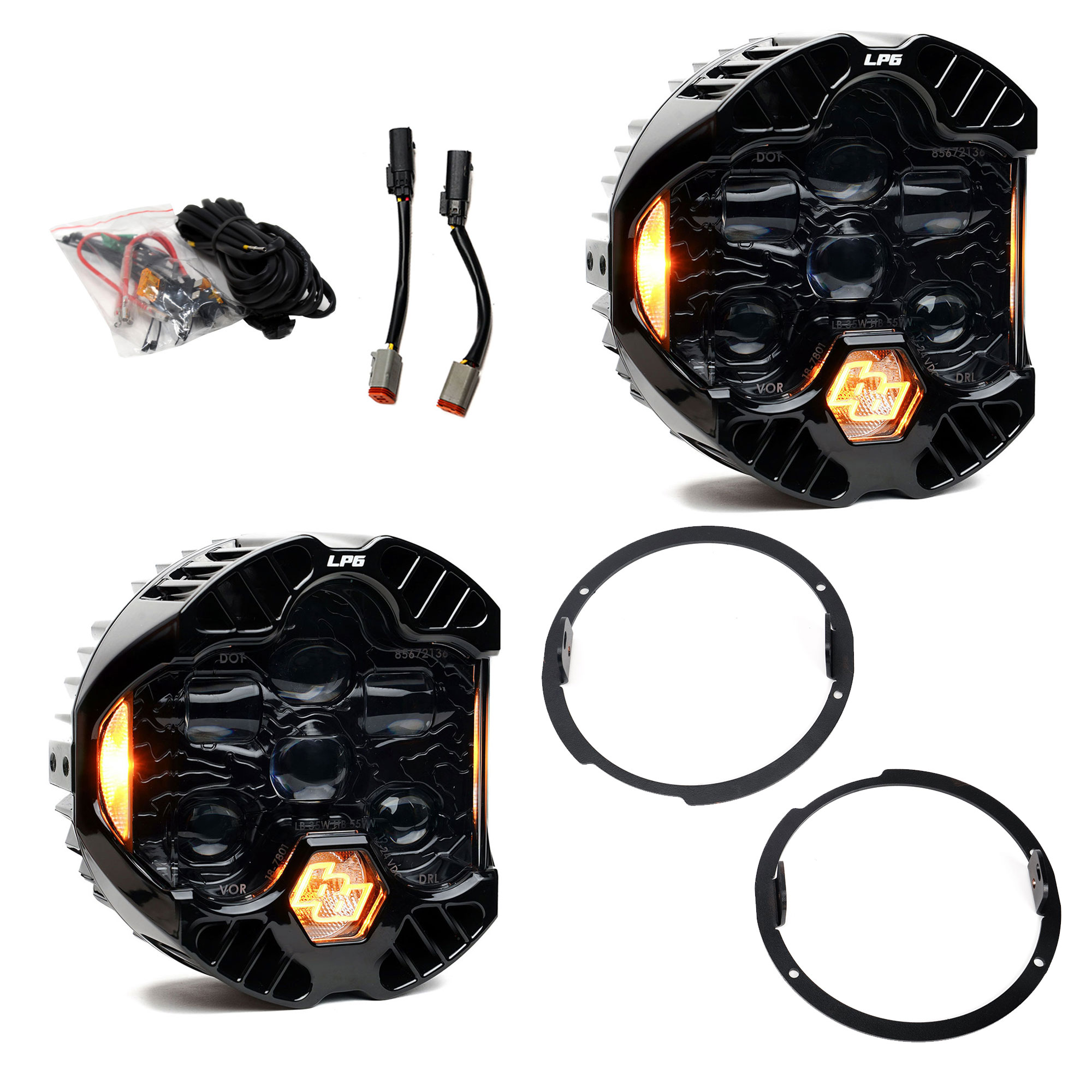 Baja Designs DOT LP6 LED Headlight Kit For Jeep Wrangler JK