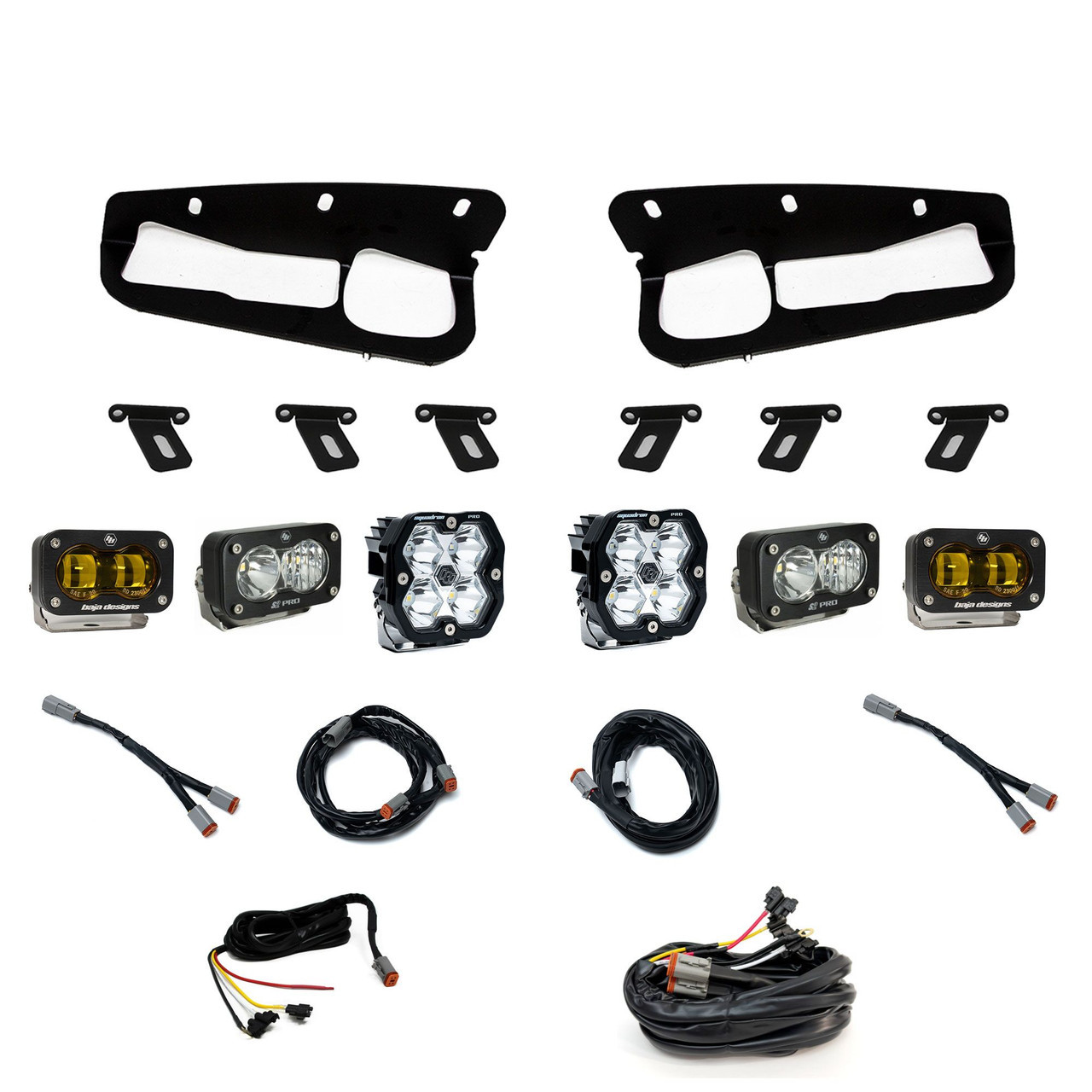Baja Designs Squadron 2.0 Pro/S2 Pro/S2 SAE "Pro" Fog Pocket Light Kit - Ford 2021-26 Bronco 2022-24 Bronco Raptor w/ Steel Bumper
