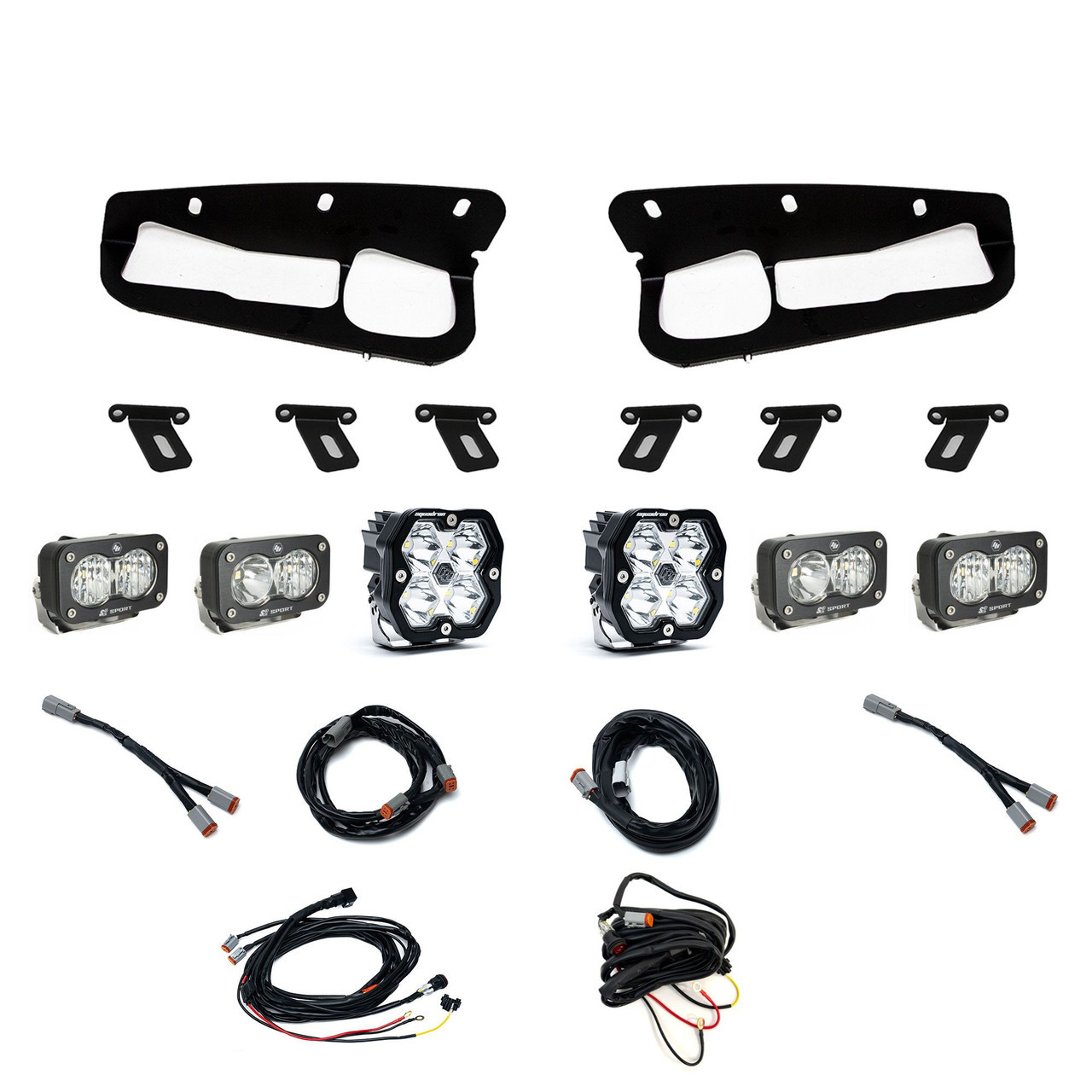 Baja Designs Squadron 2.0 Sport/Dual S2 Sport "Sportmen" Fog Pocket Light Kit - Ford 2021-26 Bronco 2022-24 Bronco Raptor w/ Steel Bumper