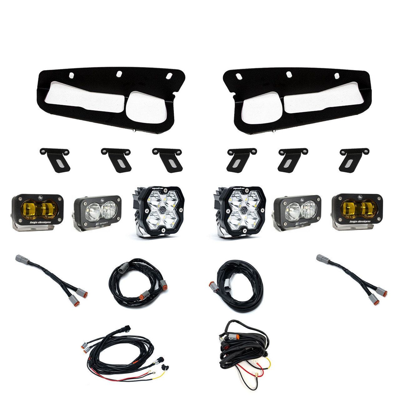 Baja Designs Squadron 2.0 Sport/S2 Sport/S2 SAE "Sportman" Fog Pocket Light Kit - Ford 2021-26 Bronco 2022-24 Bronco Raptor w/ Steel Bumper