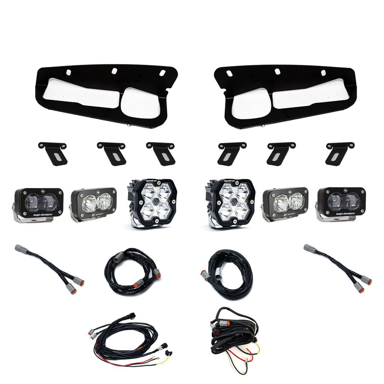 Baja Designs Squadron 2.0 Sport/S2 Sport/S2 SAE "Sportman" Fog Pocket Light Kit - Ford 2021-26 Bronco 2022-24 Bronco Raptor w/ Steel Bumper