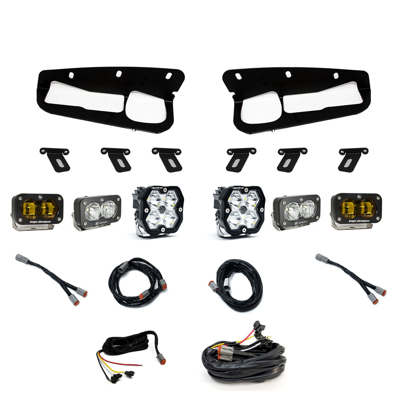 Baja Designs Squadron 2.0 Sport/S2 Sport/S2 SAE "Sportman" Fog Pocket Light Kit - Ford 2021-26 Bronco 2022-24 Bronco Raptor w/ Steel Bumper
