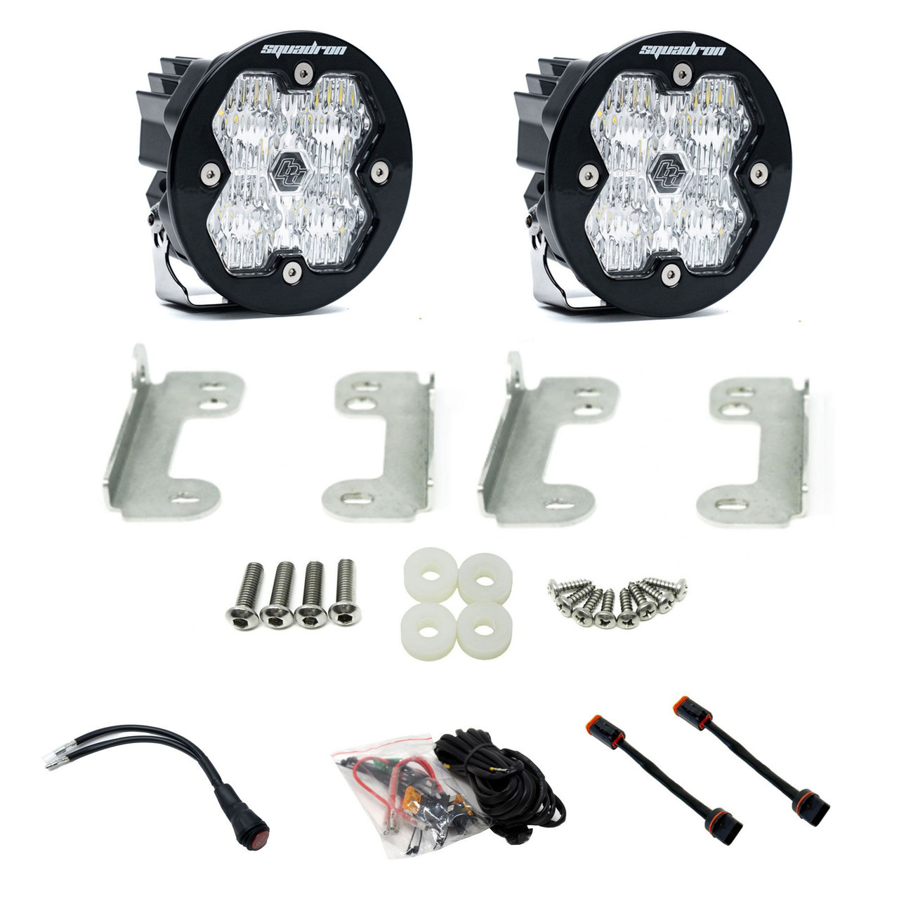 Baja Designs Squadron-R 2.0 Sport Fog Pocket Light Kit - Jeep Wrangler JL/Gladiator JT w/ OE Sahara Bumper