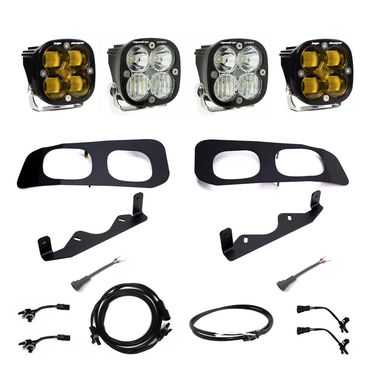 Baja Designs Squadron SAE/Sport Dual Fog Pocket Light Kit 2023-2025 Ford F-250/F-350 Super Duty