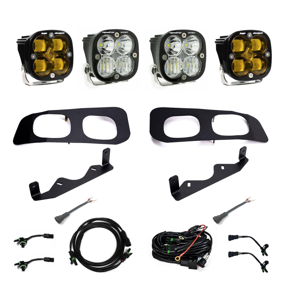 Baja Designs Squadron SAE/Sport Dual Fog Pocket Light Kit 2023-2025 Ford F-250/F-350 Super Duty