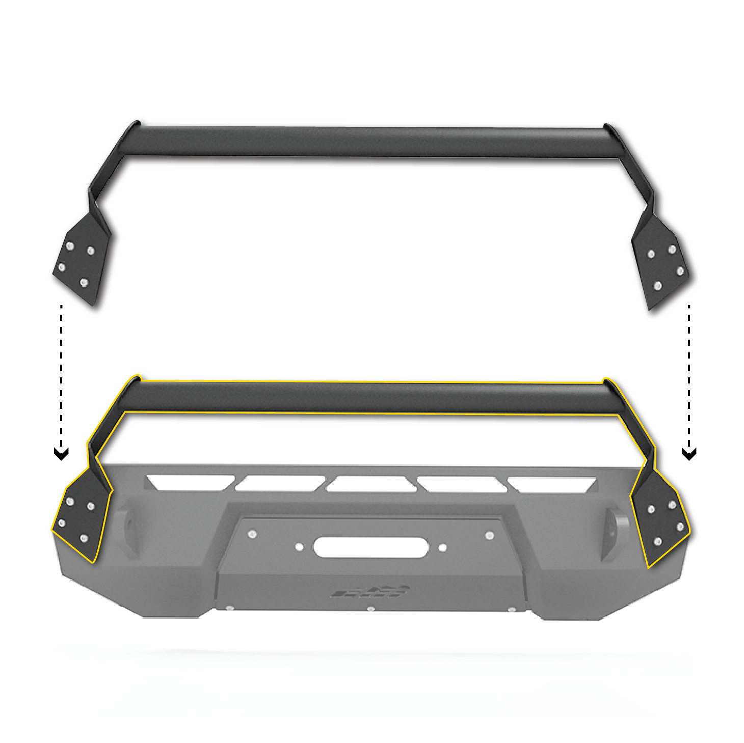 CBI Toyota Tacoma Covert Bolt-On Bull Bar | 2016-2023