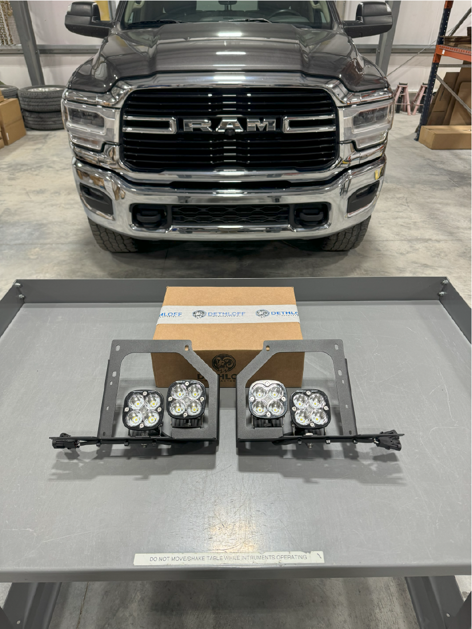 Dethloff Mfg High Output Hidden Light Mounts 2019+ Ram 2500/3500/Cab & Chassis