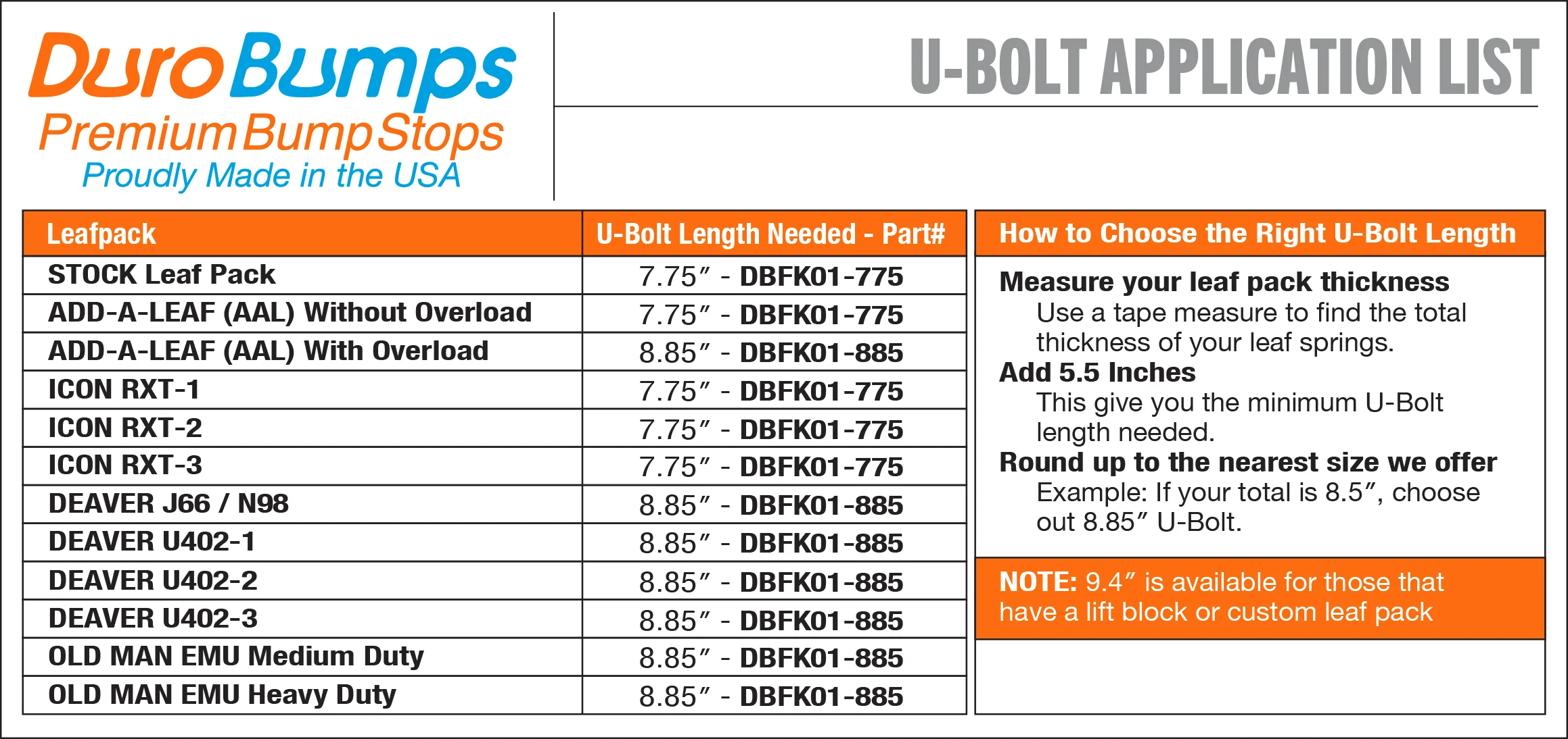 DuroBumps Toyota U-Bolt Flip Kit