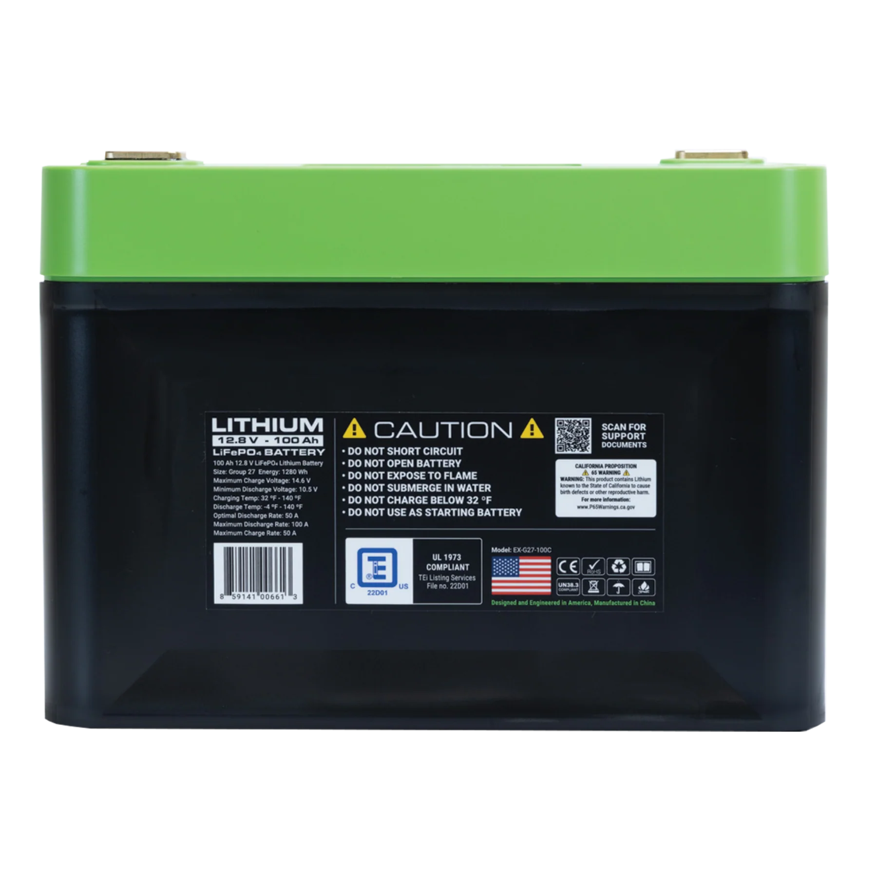 Expion360 12V 100Ah LiFePO4 Lithium Battery – Group 27