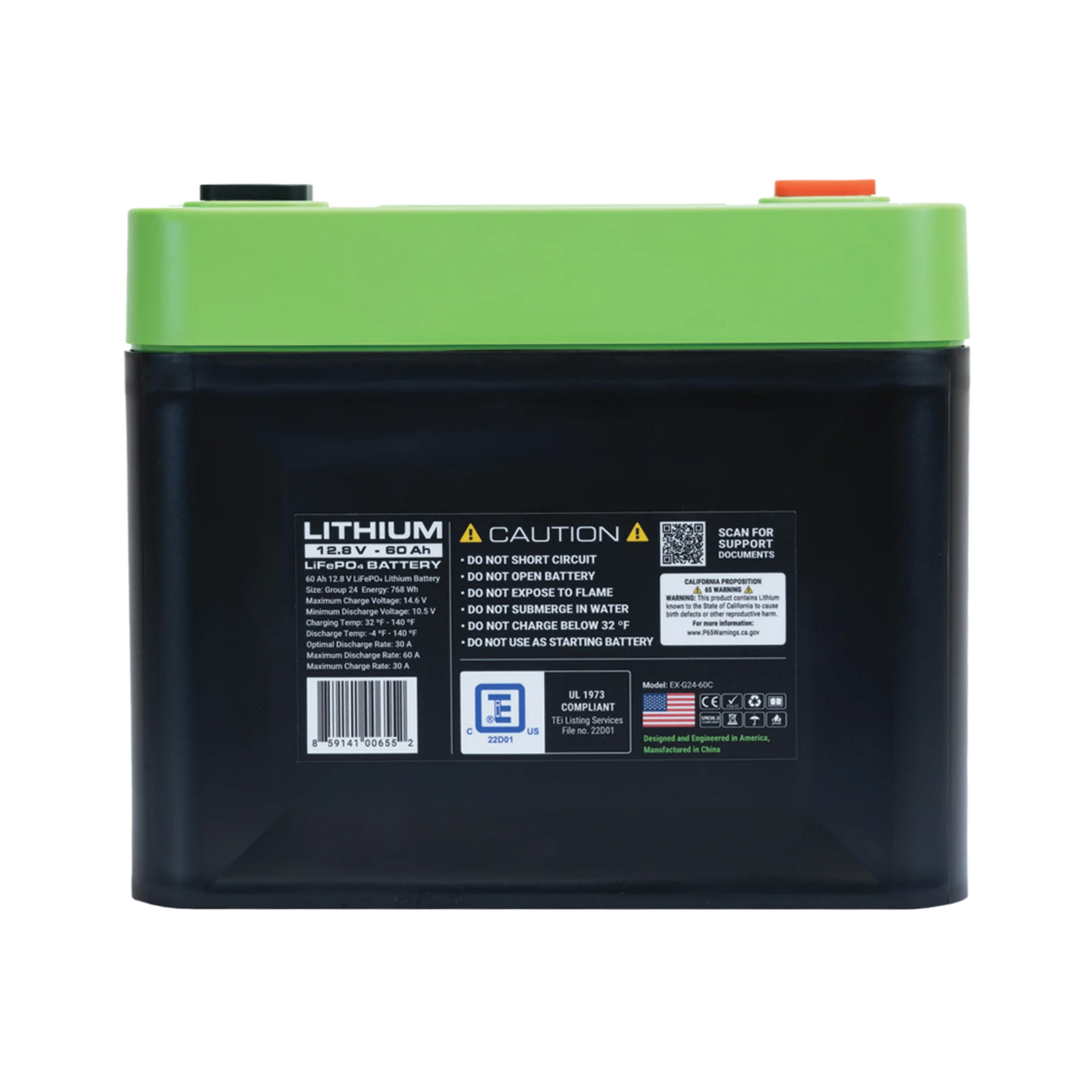 Expion360 12V 80Ah LiFePO4 Lithium Battery – Group 24