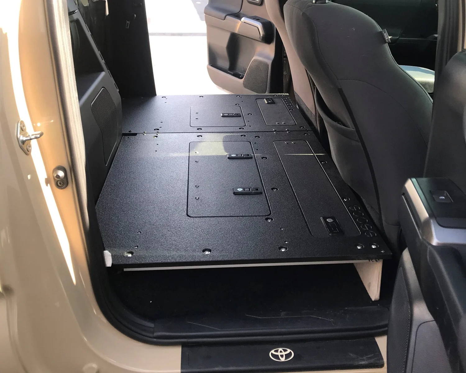 Goose Gear Toyota Tacoma 2005-2023 Second Row Seat Delete Plate System With Back Wall