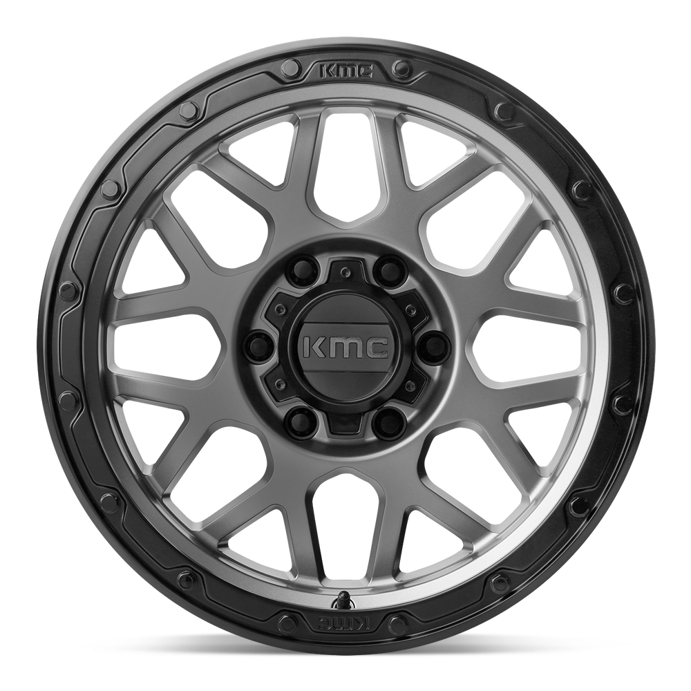 KMC KM535 Matte Gray W/ Matte Black Lip 18x8.5 0mm Offset