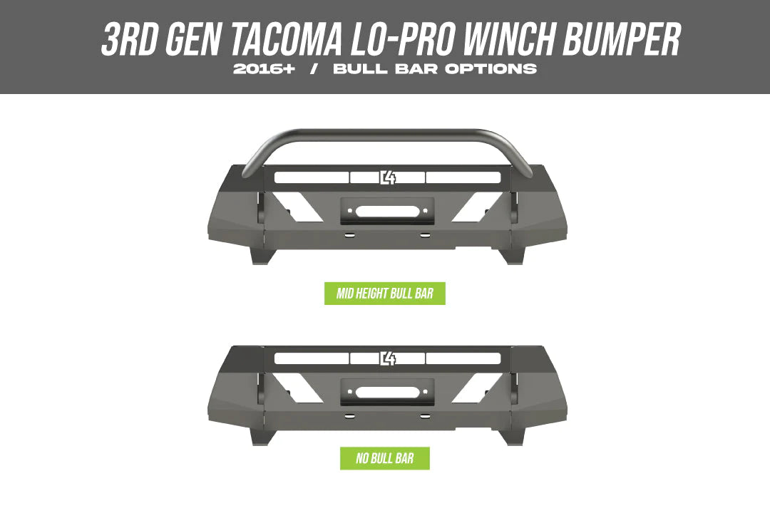 C4 Fabrication 3rd Gen Tacoma Lo Pro Bumper and Baja Design Bundle