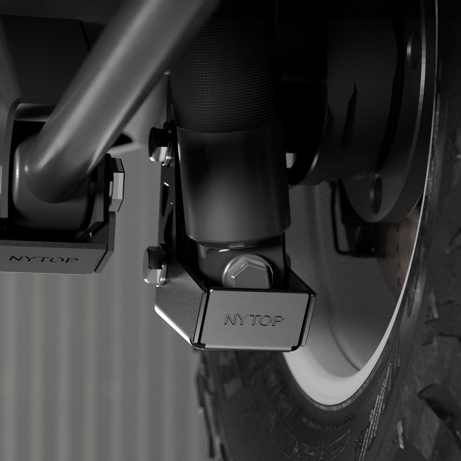 NYTOP 2025-2026 Toyota 4Runner Rear Shock Mount Skid Plate Kit