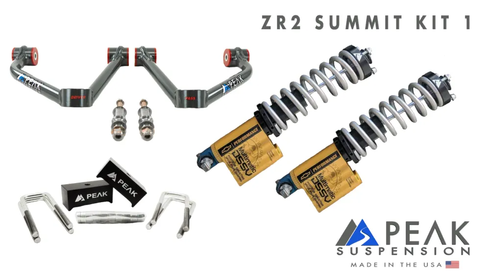 Peak Suspension DSSV Coilover Summit Kit With Rear Blocks - 2017-2022 Colorado ZR2