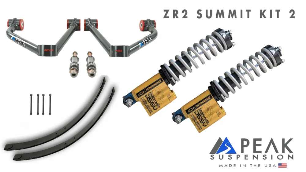 Peak Suspension DSSV Coilover Summit Kit with Add A Leaf - 2017-2022 Colorado ZR2