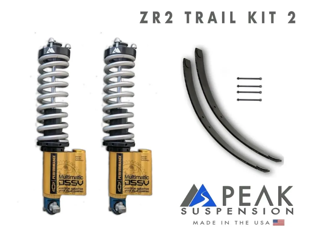 Peak Suspension DSSV Coilover Trail Kit W/Add A Leaf - 2017-2022 Colorado ZR2