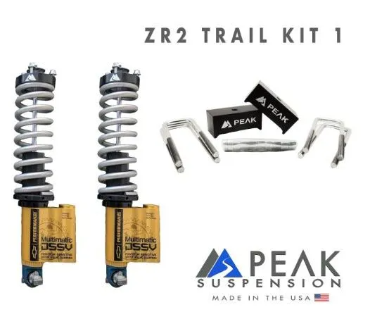 Peak Suspension DSSV Coilover Trail Kit W/ Blocks - 2017-2022 Colorado ZR2