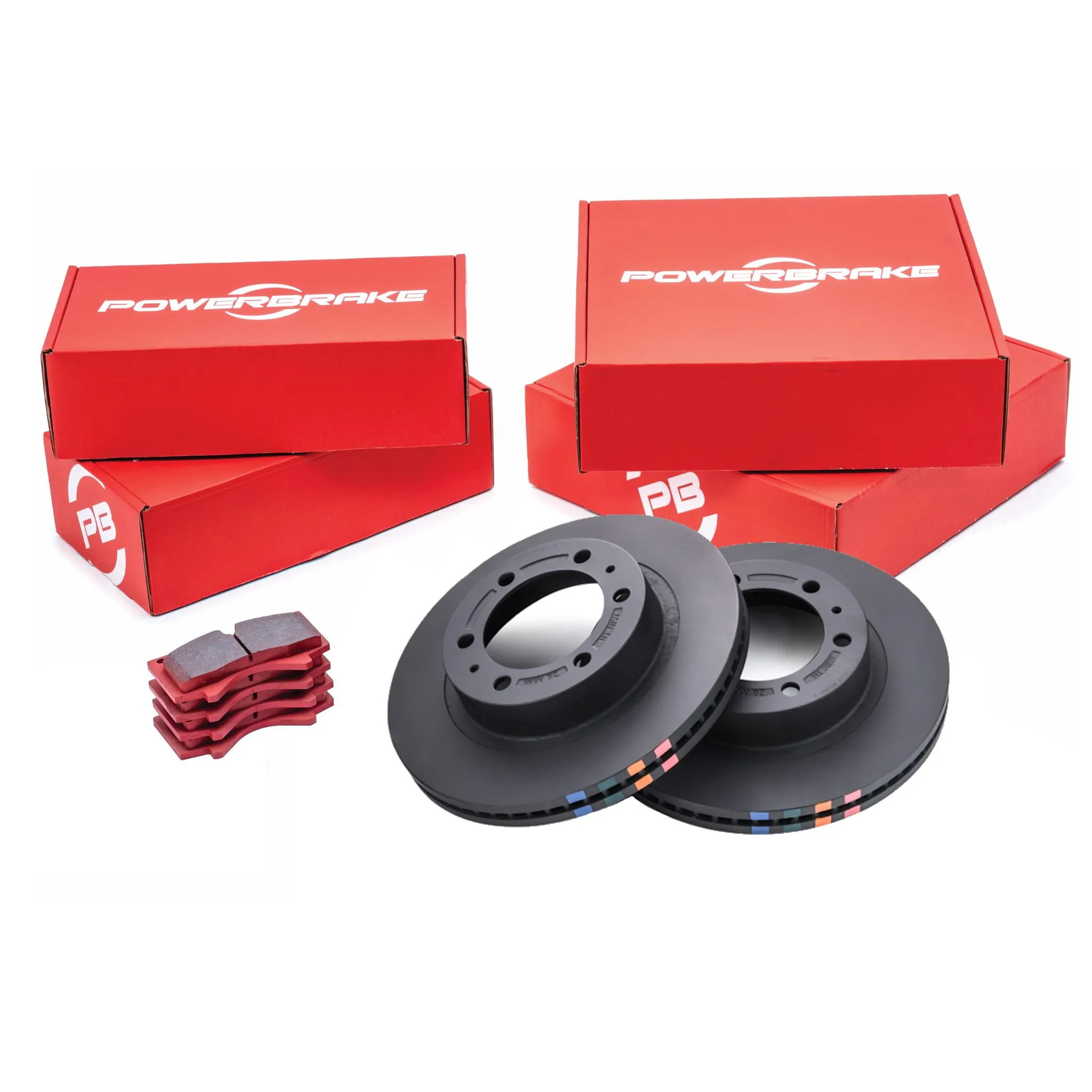 Powerbrake D-Line Front Rotor & Pad Kit Non-Slotted Rotors