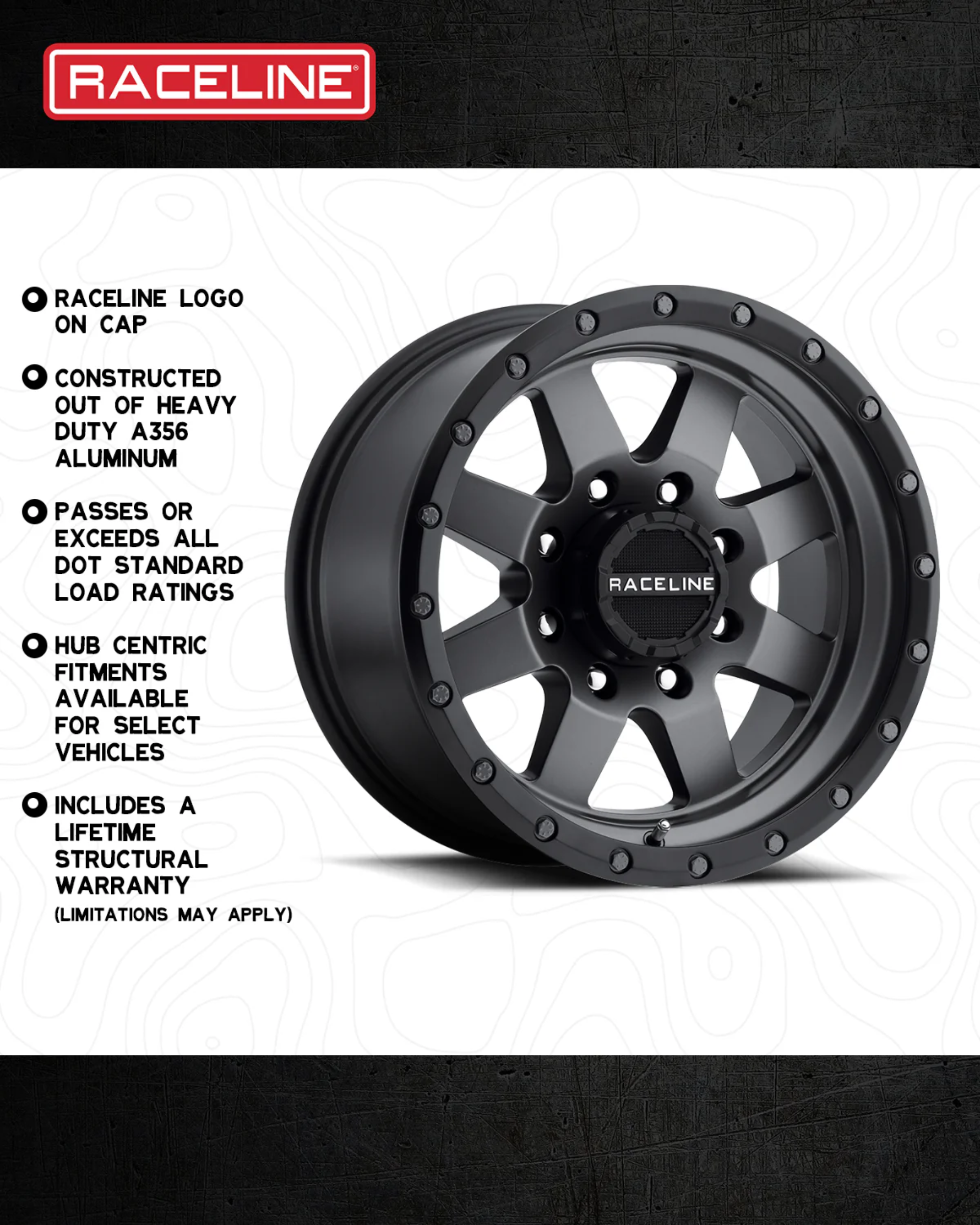 Raceline Wheels 935G Defender Matte Grey / Black Ring