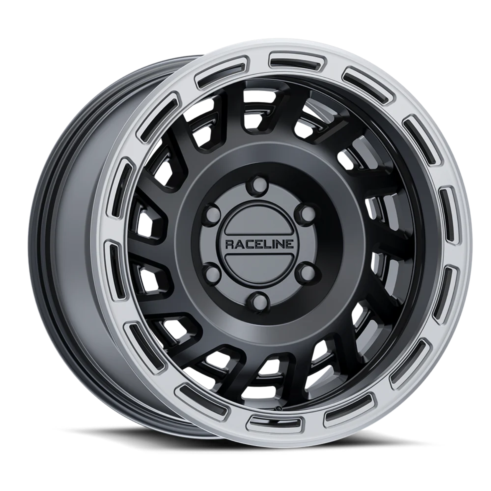 Raceline Wheels 957BS Halo Satin Black / Silver Ring