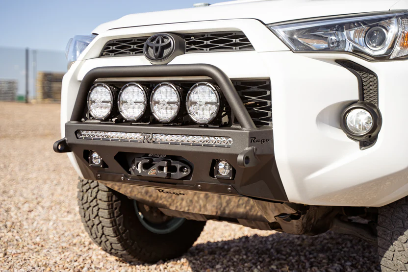 Rago Fabrication 2014-2024 Toyota 4Runner Center Mount Winch Front Bumper with Top Hoop