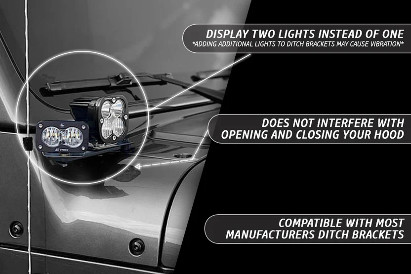 Rago Fabrication Ditch Light Bracket Extensions | Pair