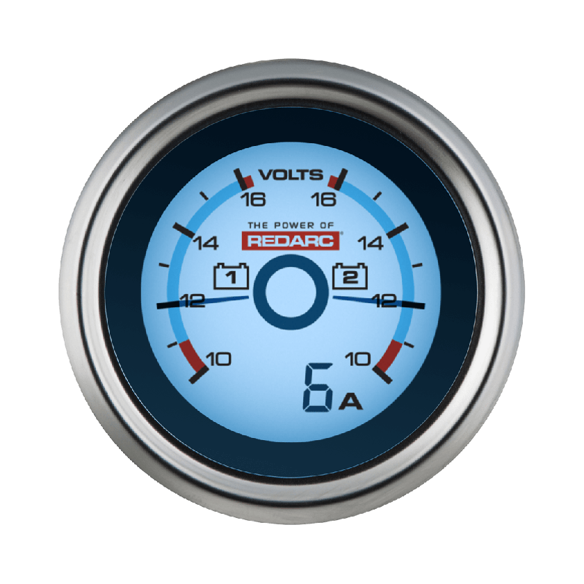Redarc Dual Voltage 52mm Gauge with Optional Current Display