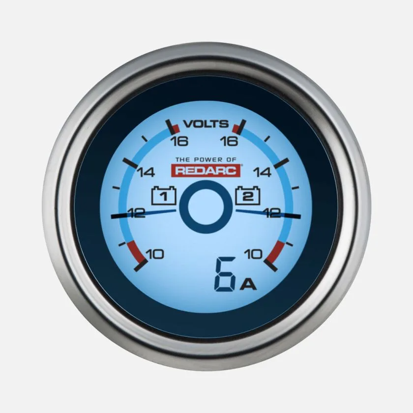 Redarc Dual Voltage 52mm Gauge with Optional Current Display
