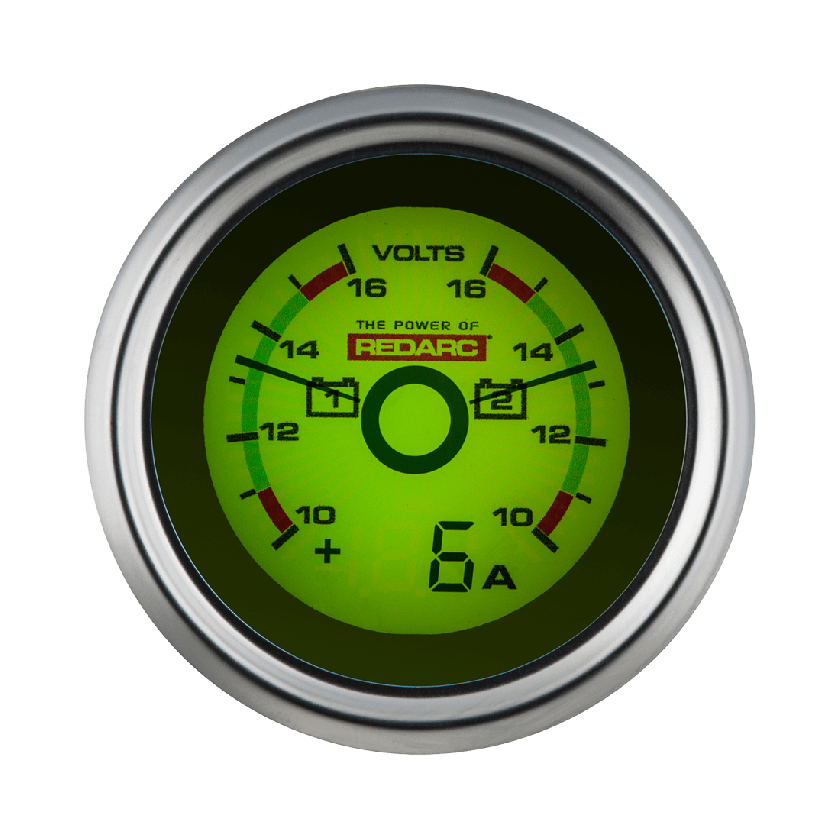 Redarc Dual Voltage 52mm Gauge with Optional Current Display