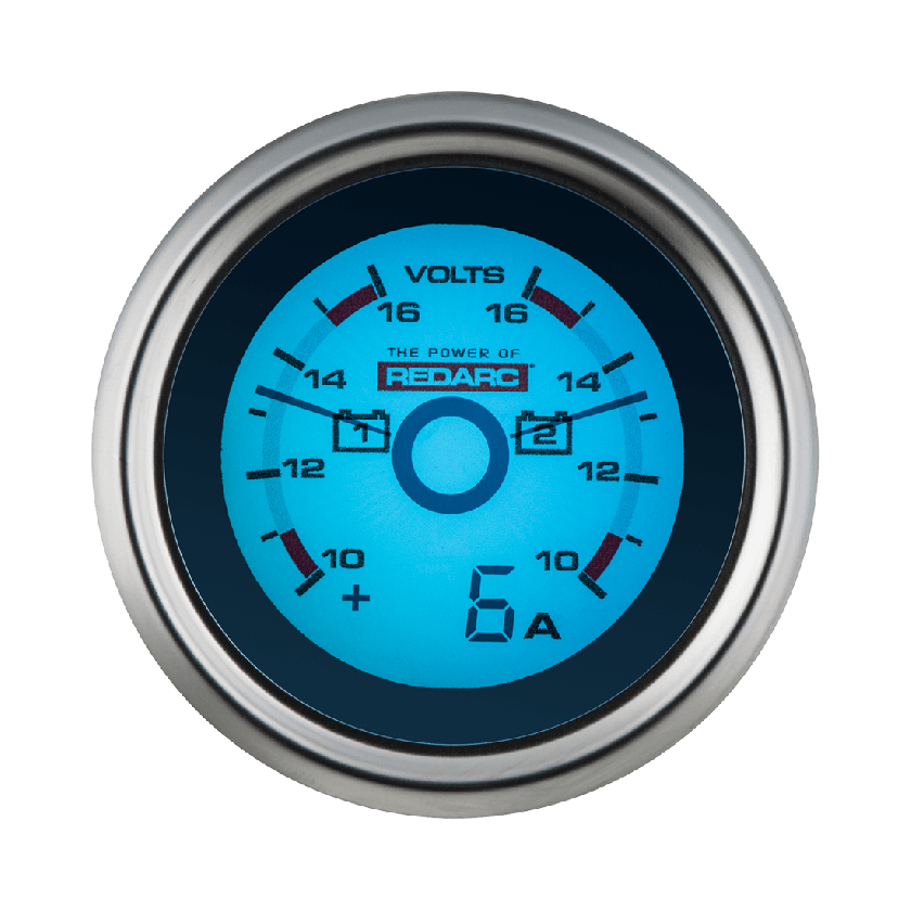 Redarc Dual Voltage 52mm Gauge with Optional Current Display