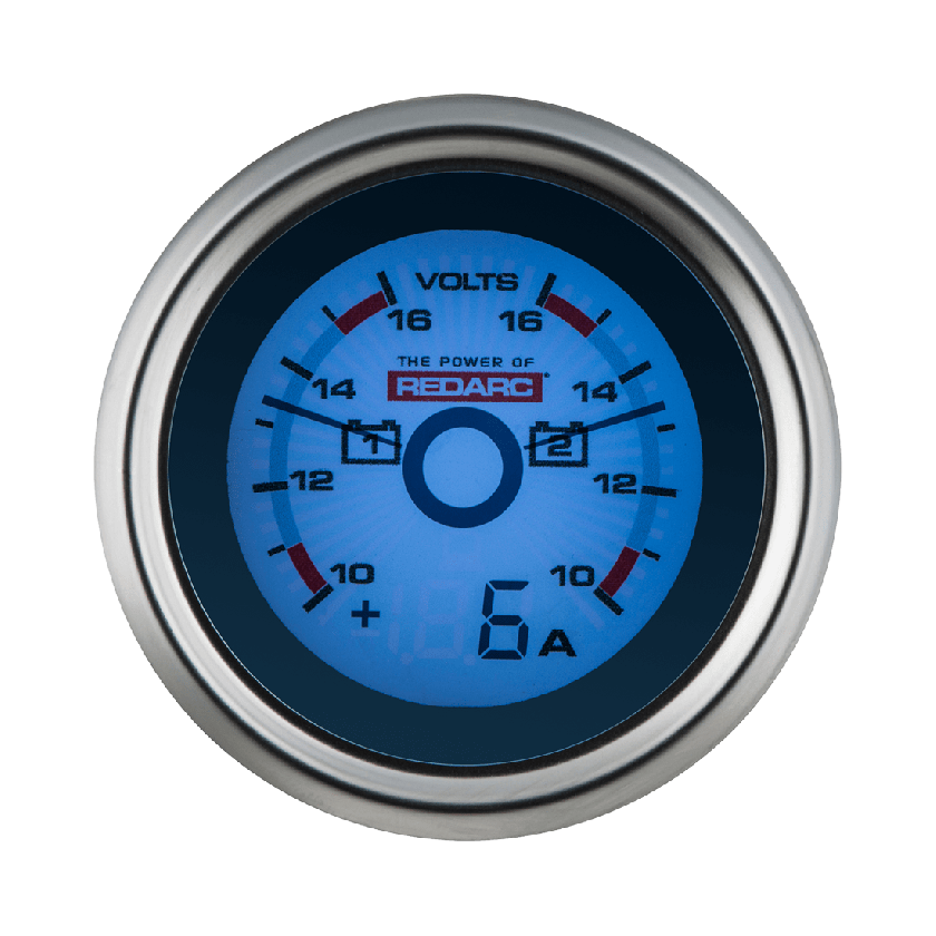 Redarc Dual Voltage 52mm Gauge with Optional Current Display