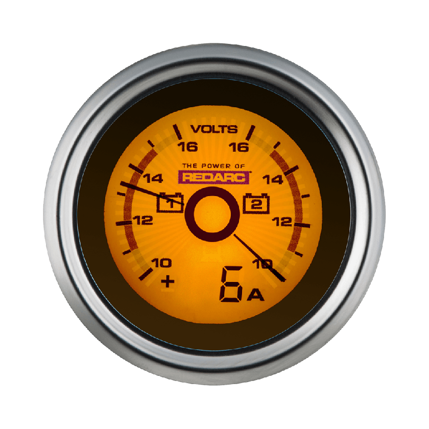 Redarc Dual Voltage 52mm Gauge with Optional Current Display