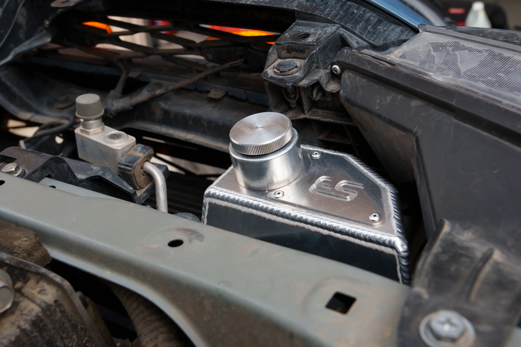 Snowbound Customs 5th Gen 4Runner Aluminum Washer Fluid Relocation Reservoir