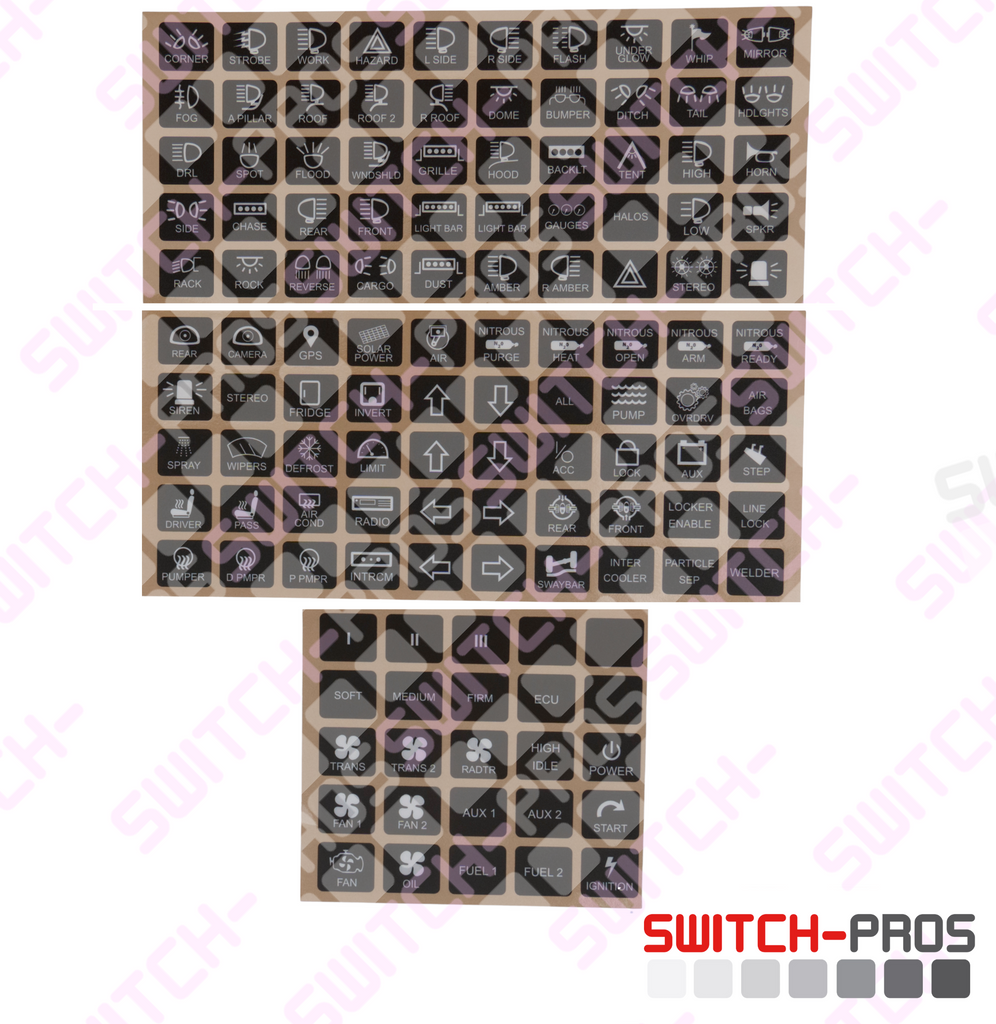 Switch-Pro Horizontal Switch Legends For Switch-Pros System