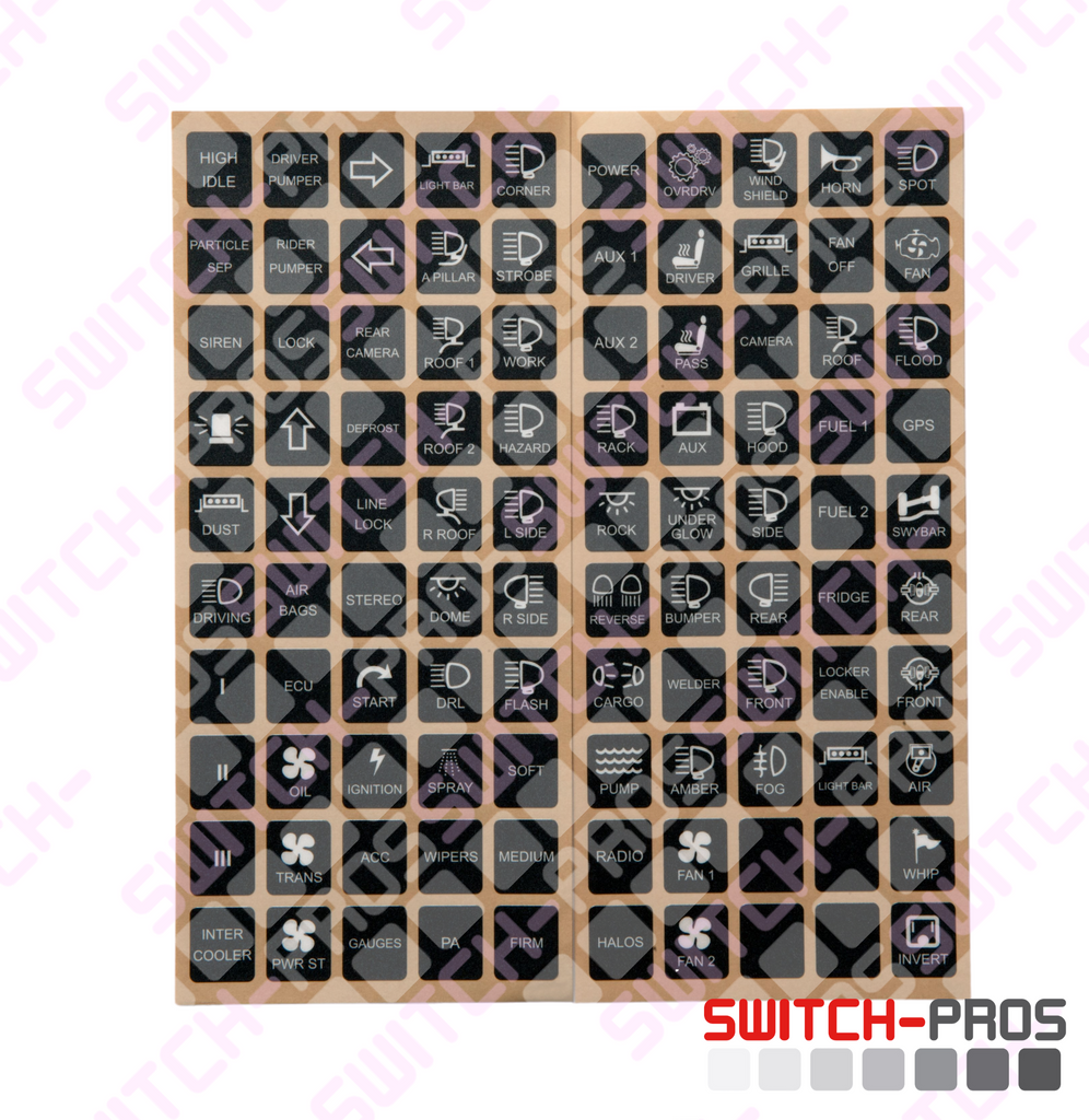 Switch-Pro Vertical Switch Legends For Switch-Pros System