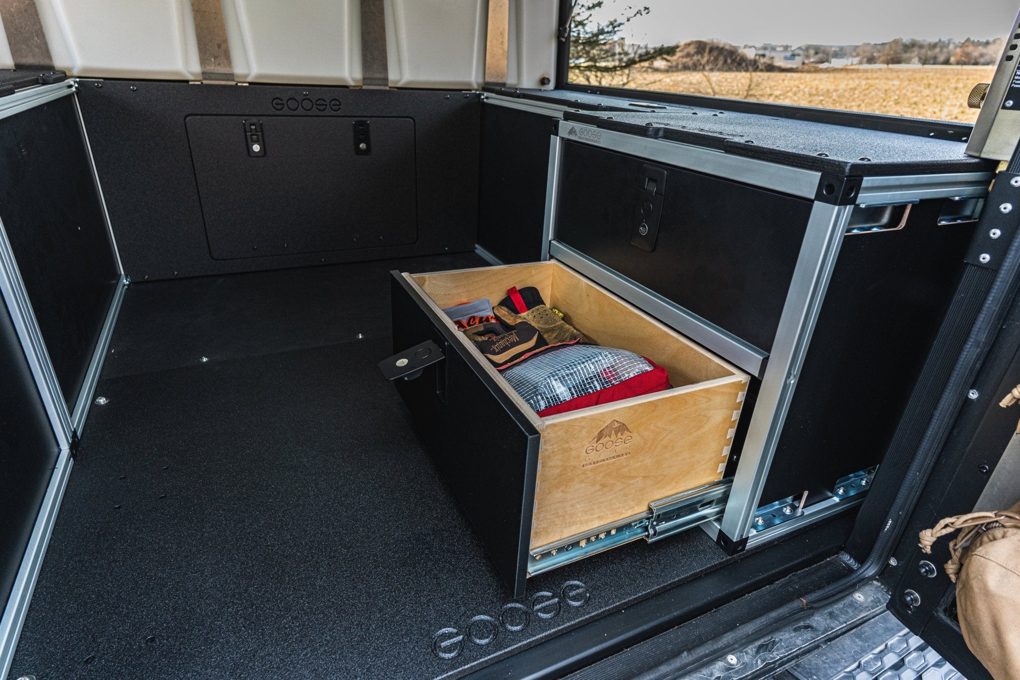 Goose Gear Alu-Cab Canopy Camper V2 - Chevy Colorado/GMC Canyon 2015-Present 2nd Gen. - Rear Double Drawer Module - 6' Bed